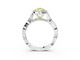 White gold Fancy Yellow Pear  Halo Twist Band Solitaire Ring_23