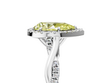 White gold Fancy Yellow Pear  Halo Twist Band Solitaire Ring_25