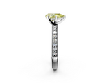 White gold Fancy Yellow Pear  Milgrain Pave Diamond Engagement Ring with Four-Prong Setting_159