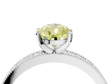 White gold Fancy Yellow Pear  Milgrain Pave Diamond Engagement Ring with Four-Prong Setting_160