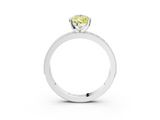 White gold Fancy Yellow Pear  Milgrain Pave Diamond Engagement Ring with Four-Prong Setting_160