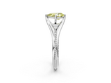 White gold Fancy Yellow Pear  Solitaire Beaded Band Six-Prong Setting_2