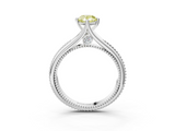 White gold Fancy Yellow Pear  Solitaire Beaded Band Six-Prong Setting_3