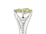 White gold Fancy Yellow Pear  Solitaire Beaded Band Six-Prong Setting_5