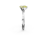 White gold Fancy Yellow Pear  Solitaire Beaded Band with Four-Prong Setting_72