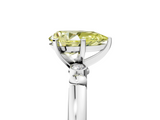 White gold Fancy Yellow Pear  Solitaire Beaded Band with Four-Prong Setting_76