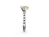 White gold Fancy Yellow Pear  Solitaire Bezel Accent Diamond Engagement Ring with Beaded Band and Four-Prong Setting_26