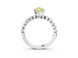 White gold Fancy Yellow Pear  Solitaire Bezel Accent Diamond Engagement Ring with Beaded Band and Four-Prong Setting_27