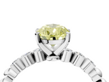 White gold Fancy Yellow Pear  Solitaire Bezel Accent Diamond Engagement Ring with Beaded Band and Four-Prong Setting_28