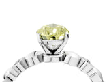 White gold Fancy Yellow Pear  Solitaire Bezel-Set Diamond Ring with Beaded Band and Four-Prong Setting_36