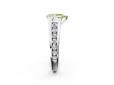 White gold Fancy Yellow Pear  Solitaire Bezel-Set Diamond Ring with Channel-Set Band_39