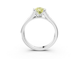 White gold Fancy Yellow Pear  Solitaire Bezel-Set Diamond Ring with Channel-Set Band_40