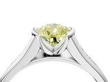 White gold Fancy Yellow Pear  Solitaire Bezel-Set Diamond Ring with Channel-Set Band_41