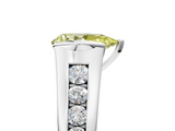 White gold Fancy Yellow Pear  Solitaire Bezel-Set Diamond Ring with Channel-Set Band_42