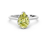 White gold Fancy Yellow Pear  Solitaire Cathedral Diamond Ring with Six-Prong Setting_17