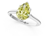 White gold Fancy Yellow Pear  Solitaire Cathedral Diamond Ring with Six-Prong Setting_18