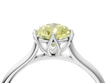 White gold Fancy Yellow Pear  Solitaire Cathedral Diamond Ring with Six-Prong Setting_21