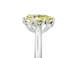 White gold Fancy Yellow Pear  Solitaire Cathedral Diamond Ring with Six-Prong Setting_22