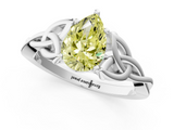 White gold Fancy Yellow Pear  Solitaire Celtic Knot Engagement Ring with Four-Prong Setting_91