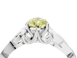White gold Fancy Yellow Pear  Solitaire Celtic Knot Engagement Ring with Four-Prong Setting_94