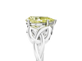 White gold Fancy Yellow Pear  Solitaire Celtic Knot Engagement Ring with Four-Prong Setting_95