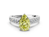 White gold Fancy Yellow Pear  Solitaire Channel-Set Diamond Engagement Ring with Four-Prong Setting_32