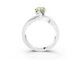White gold Fancy Yellow Pear  Solitaire Channel-Set Split Shank Ring with Tension Prong Setting_6