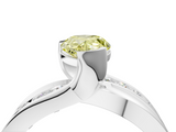 White gold Fancy Yellow Pear  Solitaire Channel-Set Split Shank Ring with Tension Prong Setting_7