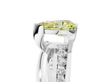 White gold Fancy Yellow Pear  Solitaire Channel-Set Split Shank Ring with Tension Prong Setting_8