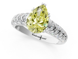 White gold Fancy Yellow Pear  Solitaire Chevron Pave Diamond Engagement Ring with Six-Prong Setting_4