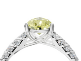 White gold Fancy Yellow Pear  Solitaire Chevron Pave Diamond Engagement Ring with Six-Prong Setting_7