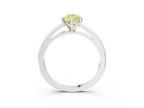White gold Fancy Yellow Pear  Solitaire Diamond Engagement Ring with Four-Prong Setting on a Classic Band_6