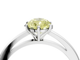 White gold Fancy Yellow Pear  Solitaire Diamond Engagement Ring with Four-Prong Setting on a Classic Band_7