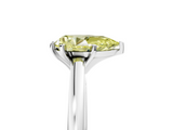 White gold Fancy Yellow Pear  Solitaire Diamond Engagement Ring with Four-Prong Setting on a Classic Band_8