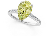 White gold Fancy Yellow Pear  Solitaire Diamond Engagement Ring with Pave Band and Six-Prong Setting_21