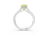 White gold Fancy Yellow Pear  Solitaire Diamond Engagement Ring with Pave Band and Six-Prong Setting_23