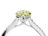 White gold Fancy Yellow Pear  Solitaire Diamond Engagement Ring with Pave Band and Six-Prong Setting_24