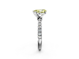 White gold Fancy Yellow Pear  Solitaire Diamond Pavé Band with Four-Prong Setting_26