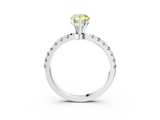 White gold Fancy Yellow Pear  Solitaire Diamond Pavé Band with Four-Prong Setting_27