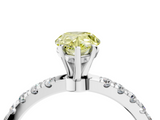 White gold Fancy Yellow Pear  Solitaire Diamond Pavé Band with Four-Prong Setting_28
