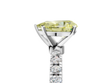 White gold Fancy Yellow Pear  Solitaire Diamond Pavé Band with Four-Prong Setting_29