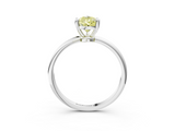 White gold Fancy Yellow Pear  Solitaire Diamond Ring with 4-Prong Setting on a Classic Band_6