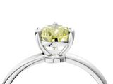 White gold Fancy Yellow Pear  Solitaire Diamond Ring with 4-Prong Setting on a Classic Band_7