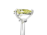 White gold Fancy Yellow Pear  Solitaire Diamond Ring with 4-Prong Setting on a Classic Band_8