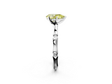 White gold Fancy Yellow Pear  Solitaire Diamond Ring with Bamboo Band and Four-Prong Setting_59