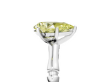 White gold Fancy Yellow Pear  Solitaire Diamond Ring with Bamboo Band and Four-Prong Setting_62