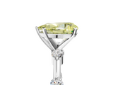 White gold Fancy Yellow Pear  Solitaire Diamond Ring with Bezel Set Side Stones and Prong Setting_8