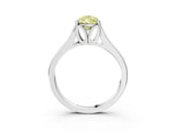 White gold Fancy Yellow Pear  Solitaire Diamond Ring with Cathedral Band and Four-Prong Setting_69