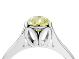 White gold Fancy Yellow Pear  Solitaire Diamond Ring with Cathedral Band and Four-Prong Setting_70