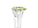 White gold Fancy Yellow Pear  Solitaire Diamond Ring with Cathedral Band and Four-Prong Setting_71